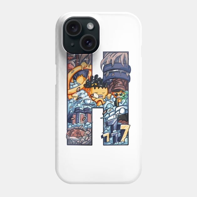 Initial Letter H doodle art Phone Case by dudelinart