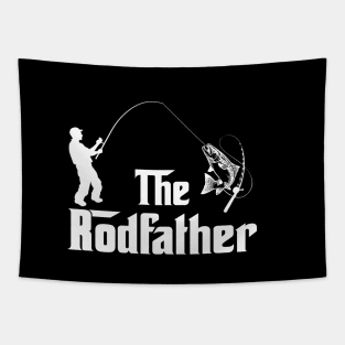 The Rodfather Funny Fishing Gift for Fisherman Tapestry