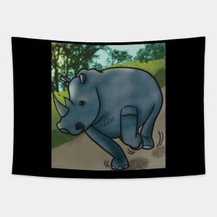 Rhino on the loose Tapestry