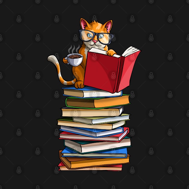 Cute Cats, Books and Tea Funny Bibliophile Kitty Lover Gift by Blink_Imprints10