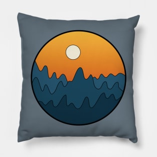 Night Sky Mountain Sunset Pillow