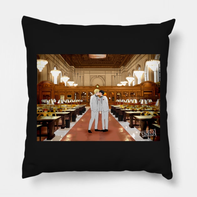 Ash and Eiji Library Wedding Pillow by MykaAndSalmon