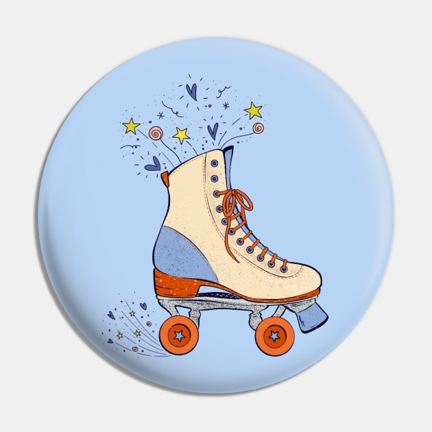 Retro Roller Skate with stars hearts magic Pin by ChloesNook