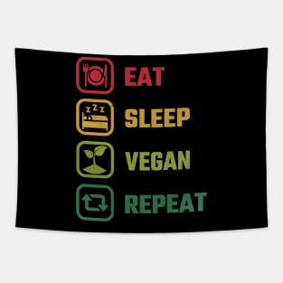 Eat Sleep Vegan Tapestry