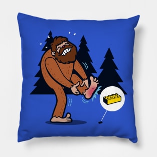 Funny Bigfoot Sasquatch Painful Accident Cartoon Funny Meme Pillow