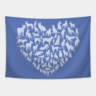 dogs love heart Tapestry