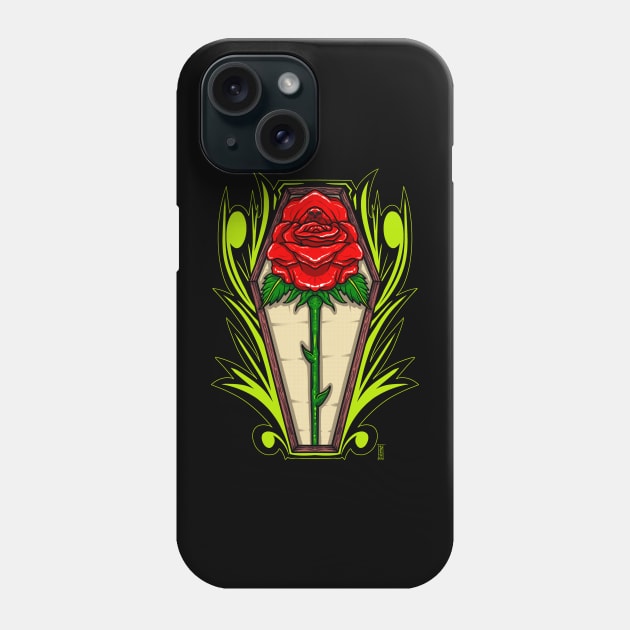 Rose in a coffin Phone Case by Chillateez 