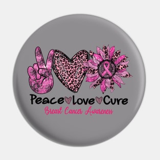 Peace Lover Cure Breast Cancer Awareness Pin