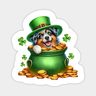 St Patricks Day Australian Shepherd Dog Magnet