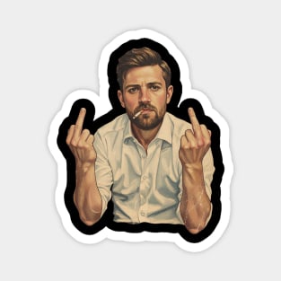 VINTAGE Leon Draisaitl Smoking MIDDLE FINGER Magnet