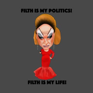 Divine Inspired Illustration Pink Flamingos Filth is My Life T-Shirt