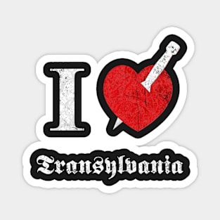 I love Transylvania (white eroded font) Magnet