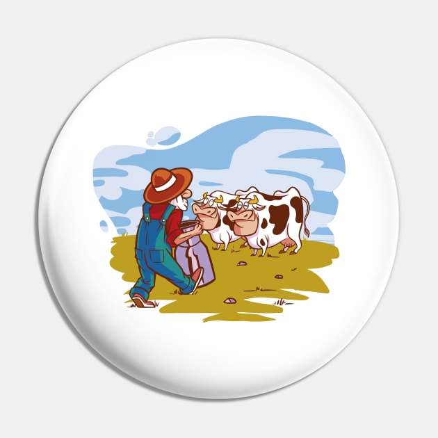 Cows P R t shirt Pin by LindenDesigns