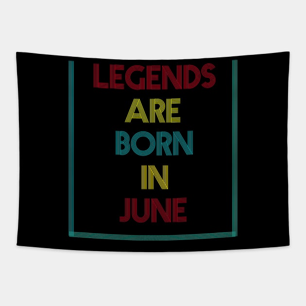 Legends are born in June Tapestry by Elvirtuoso