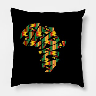 Africa Map with Kente Pattern, African Style Pillow