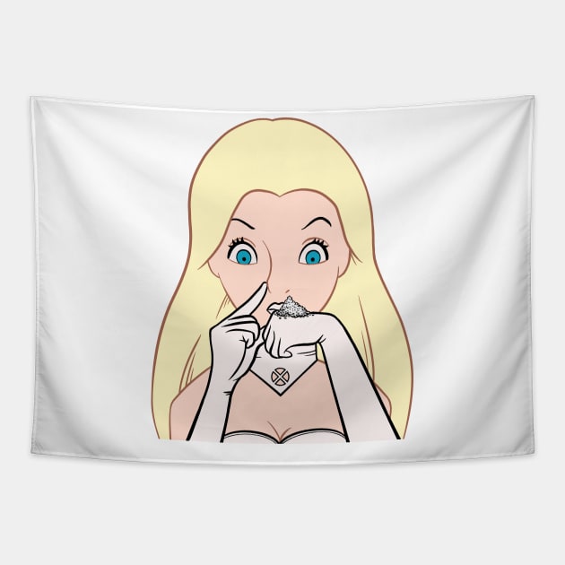 White (Powder) Queen Tapestry by dumb stuff, fun stuff