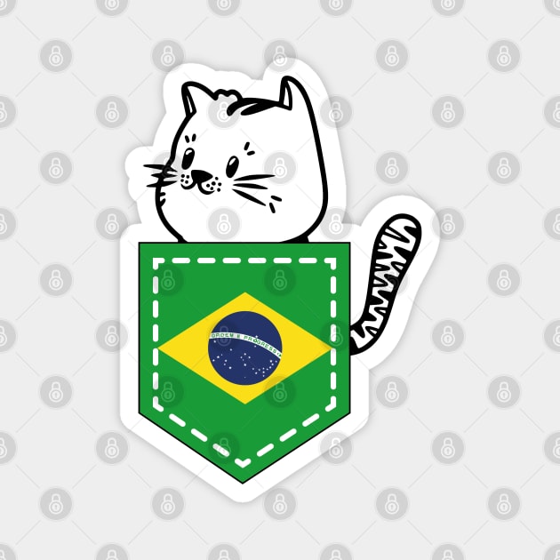 Patriotic Pocket Pussy - Cat Lover -  Brazilian Patriot Magnet by PosterpartyCo