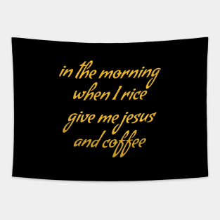 Jesus and coffee Tapestry