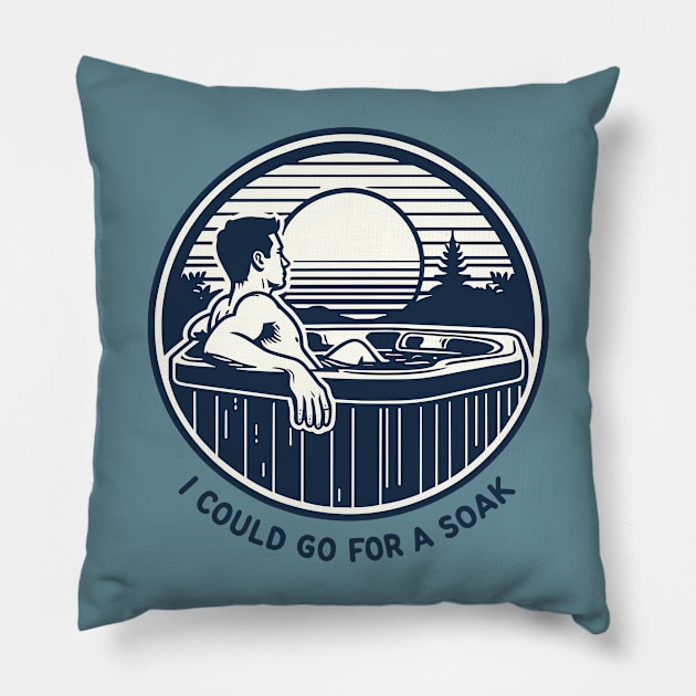 Relaxation Retreat - Hot Tub Sunset Pillow by The Tee Bizarre