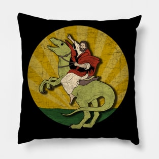 Jesus on a Raptor Pillow