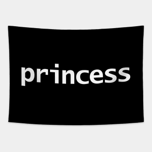 Princess Minimal Typography White Text Tapestry