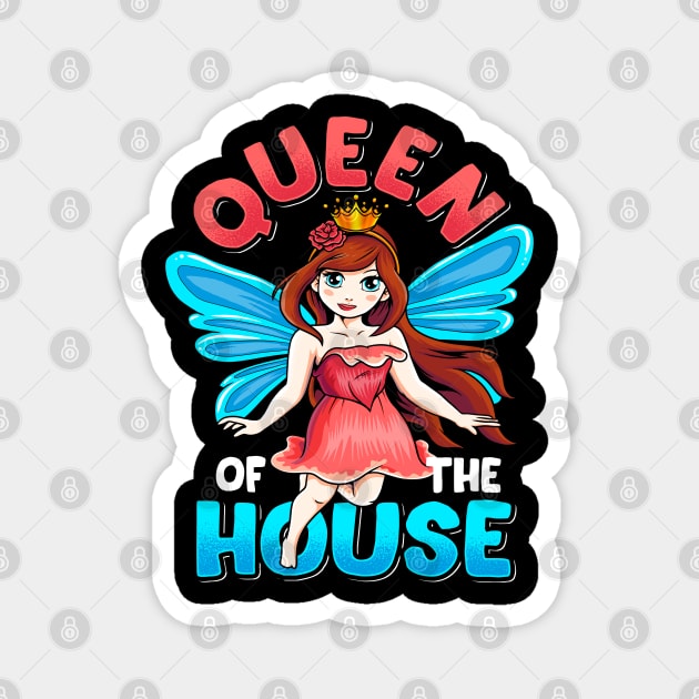 Queen Of The House Cute Matching Family Girls Teens Women Magnet by Proficient Tees