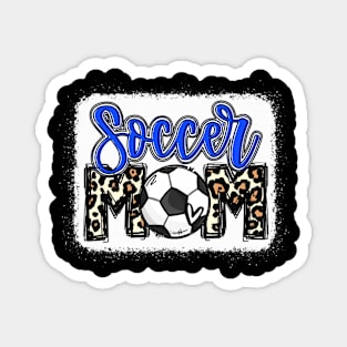 Soccer Mom Blue Leopard Magnet