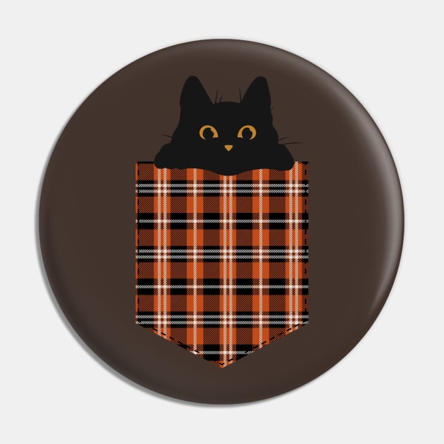 Black cat in orange pocket Pin by AnnaEleCreate