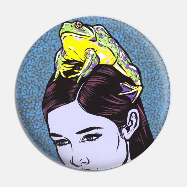 Comic Girl With Frog Pin by turddemon