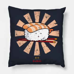 Happy Sushi Retro Japanese Pillow