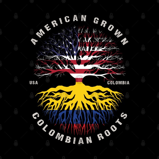 American Grown Colombian Roots Colombia Flag by heart teeshirt