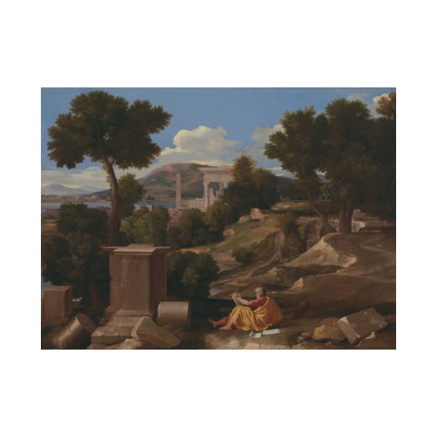 Landscape with Saint John on Patmos by Nicolas Poussin by Classic Art Stall