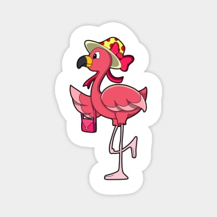 Flamingo with Handbag & Hat Magnet