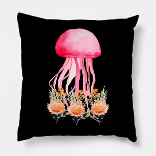 Jellyfish Watercolor Funny & humor Jellyfishs Cute & Cool Art Design Lovers Pillow