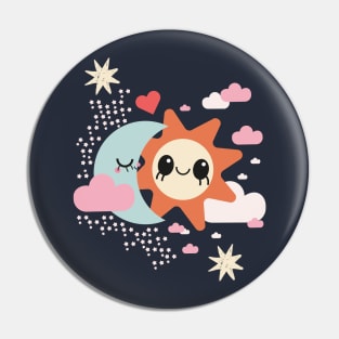 Moon and Sun Cute Design Pin