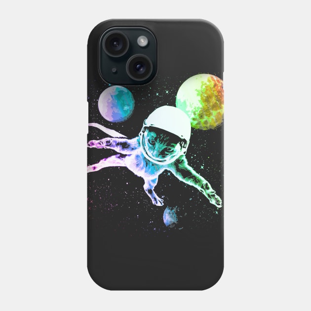 Astronaut Kitty Cat in Space Phone Case by robotface