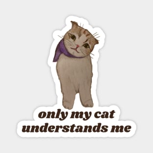 only my cat understands me Magnet