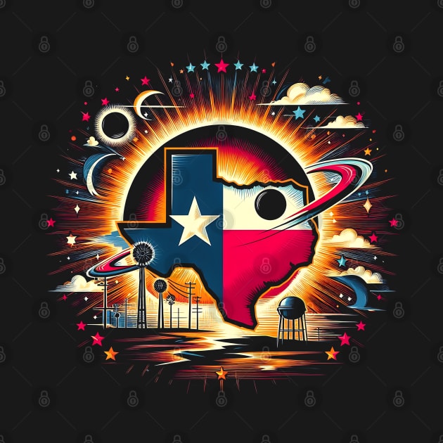 Texas Solar Eclipse 2024 Starry Night, Solar Eclipse 2024 by click2print