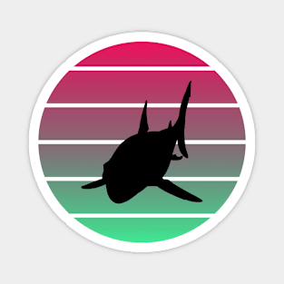 Retro Sunset Shark Magnet