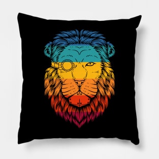 Retro Cyberpunk Lion Pillow