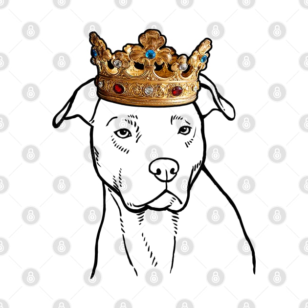 American Pit Bull Terrier Dog King Queen Wearing Crown by millersye