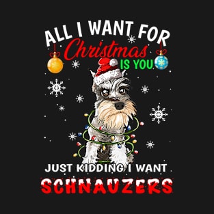 Christmas schnauzer dog T-Shirt