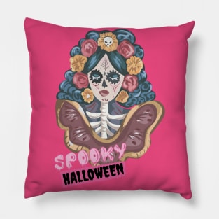 Halloween Sugar Skull Pillow