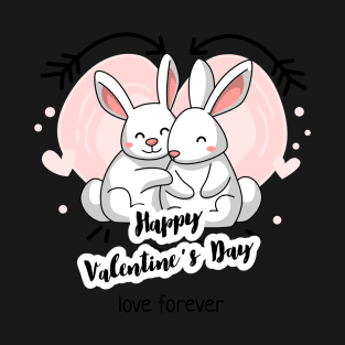 Happy Valentine's Day cute Bunnies T-Shirt
