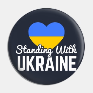 Standing With Ukraine, Ukrainian Flag Heart Pin