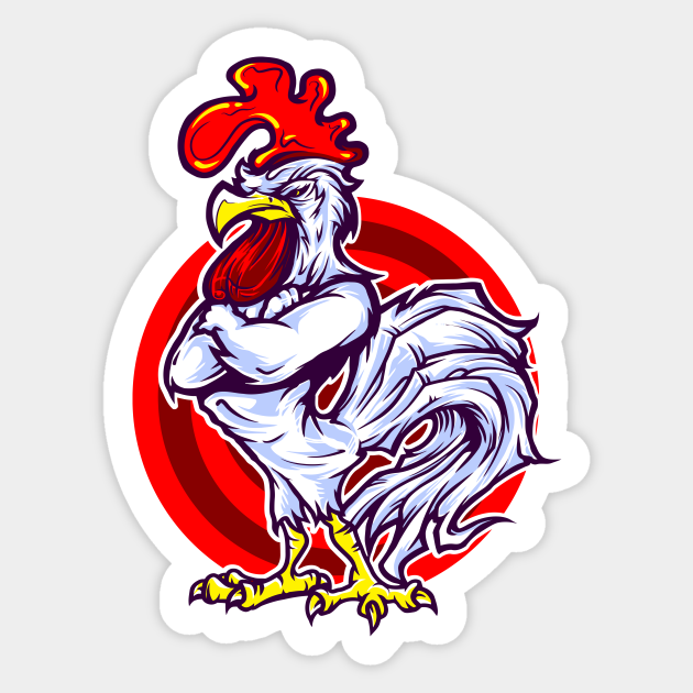 Tough rooster - Farmer - Sticker