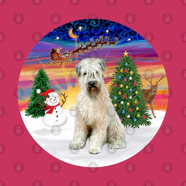 Santa's Sunset Take Off Featuring a Soft Coated Wheaten Terrier by Dogs Galore and More