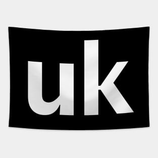 UK Typography Minimal White Text Tapestry