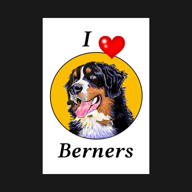 I LOVE BERNERS CARTOON GOLD by MarniD9