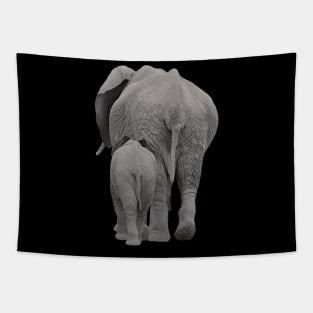 Backside Elephants - Elphant in Africa Tapestry